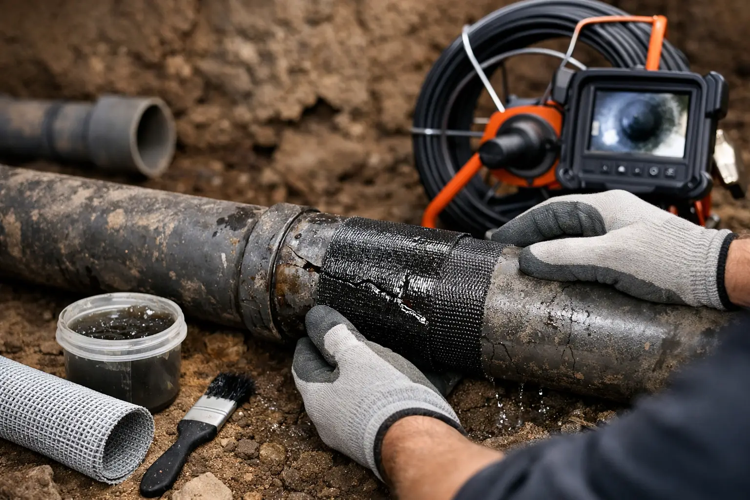 Patch Repair for Cracked Drain Pipes