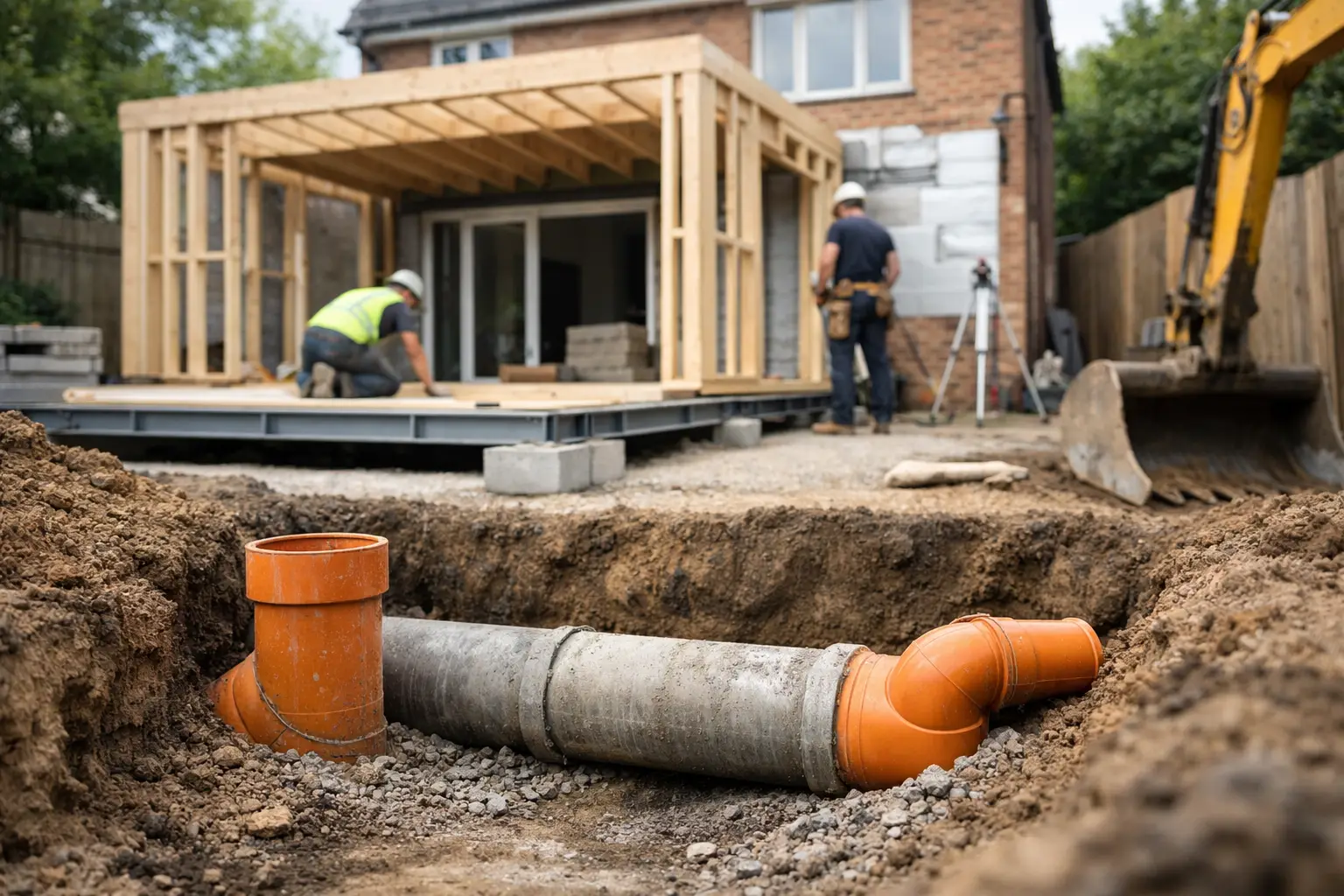 Building an Extension Over a Sewer Safely